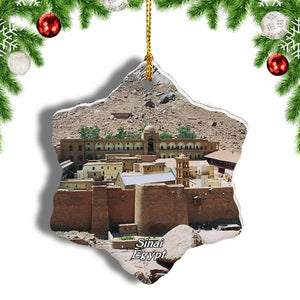 Egypt St Catherine's Monastery Sinai Christmas Ornament 3 Inches Snow