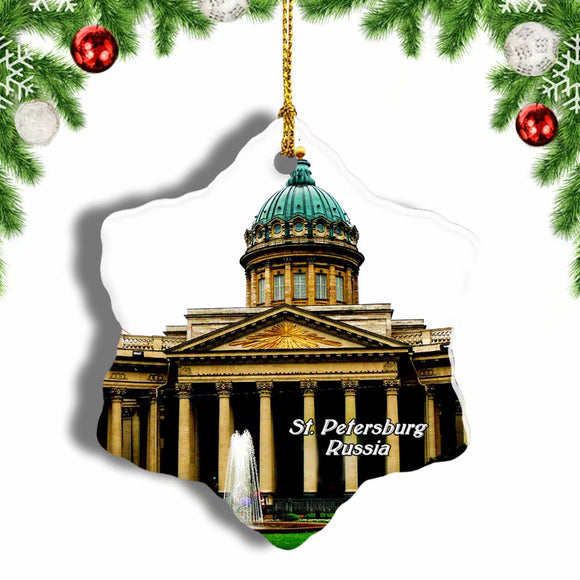 Russia Kazan Cathedral St. Petersburg Christmas Ornament 3 Inches Snow