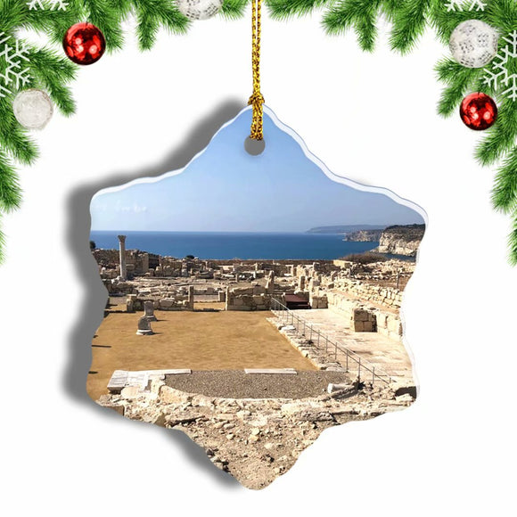 Cyprus Kourion  Limassol Christmas Ornament 3 Inches Snow