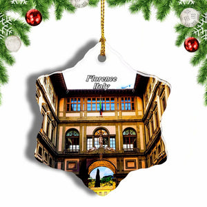 Italy Art Gallery Florence Christmas Ornament 3 Inches Snow