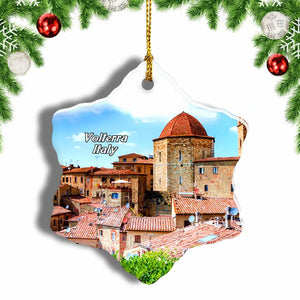 Italy Volterra Christmas Ornament 3 Inches Snow