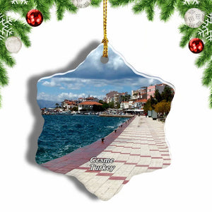 Turkey Cesme Castle Christmas Ornament 3 Inches Snow