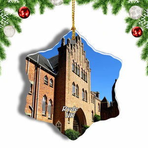 UK England Quarr Abbey Ryde Christmas Ornament 3 Inches Snow