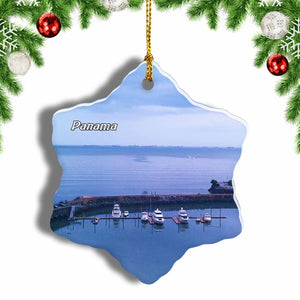 Bay Panama Christmas Ornament 3 Inches Snow