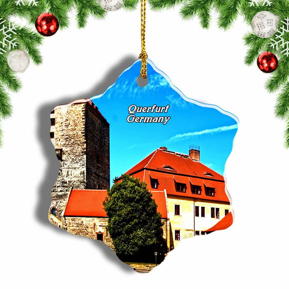 Germany Querfurt Castle Christmas Ornament 3 Inches Snow