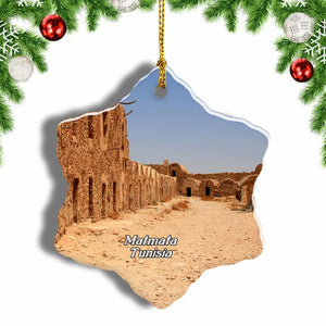 Matmata Tunisia Christmas Ornament 3 Inches Snow