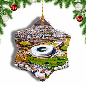 South Africa Cape Town Christmas Ornament 3 Inches Snow