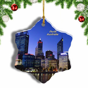 Australia Perth Christmas Ornament 3 Inches Snow