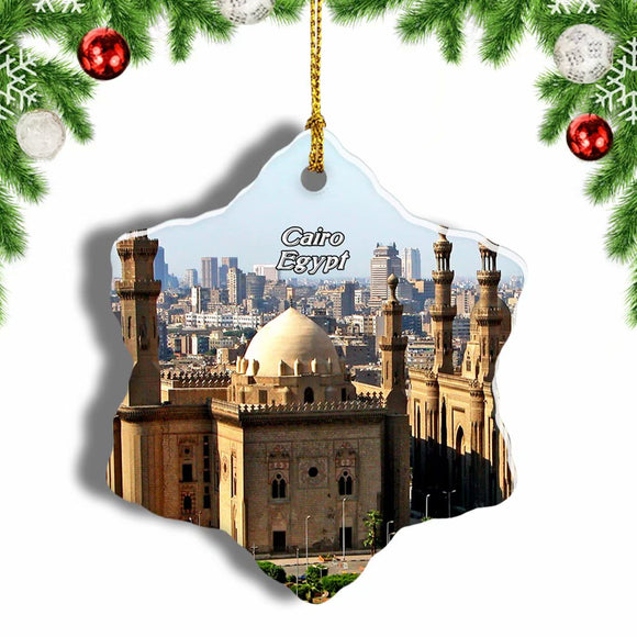 Egypt Mosque Cairo Christmas Ornament 3 Inches Snow