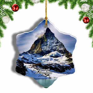 Switzerland Matterhorn Ski Paradise Zermatt Christmas Ornament 3 Inches Snow