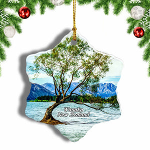 New Zealand Lake Wanaka Christmas Ornament 3 Inches Snow