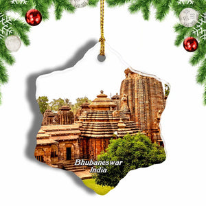 India Lingaraja Temple Bhubaneswar Christmas Ornament 3 Inches Snow