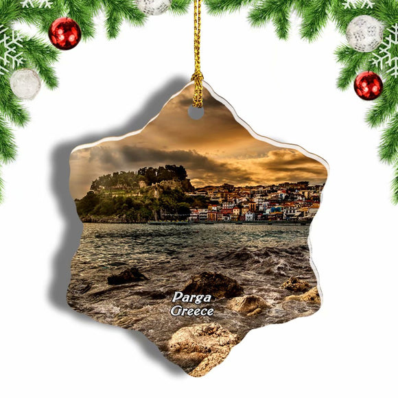 Greece Parga Christmas Ornament 3 Inches Snow