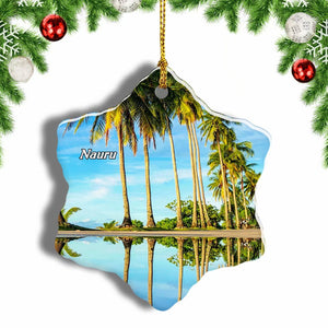 Nauru Christmas Ornament 3 Inches Snow