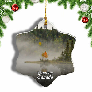 Canada Quebec Christmas Ornament 3 Inches Snow