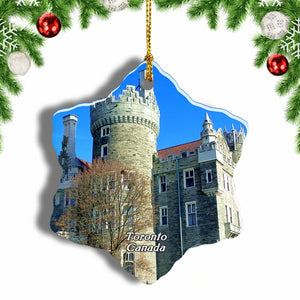 Canada Casa Loma Toronto Christmas Ornament 3 Inches Snow