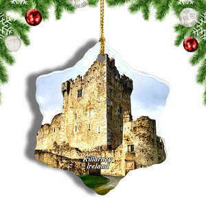 Ireland Ross Castle Killarney Christmas Ornament 3 Inches Snow