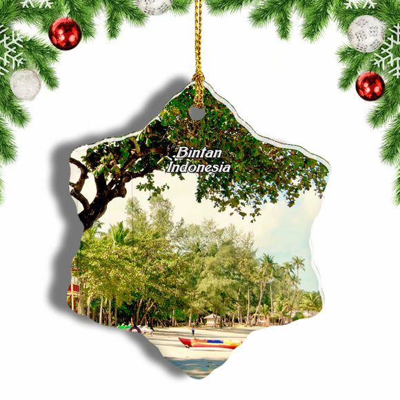 Indonesia Bintan Christmas Ornament 3 Inches Snow