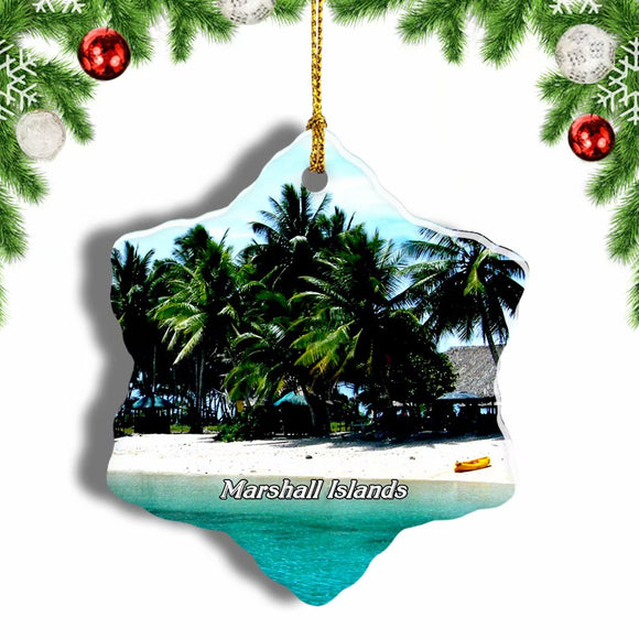 Marshall Islands Christmas Ornament 3 Inches Snow