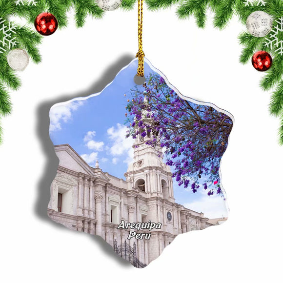 Plaza de Armas Arequipa  Peru Christmas Ornament 3 Inches Snow