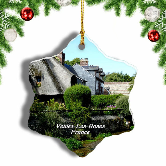 France Veules-Les-Roses Christmas Ornament 3 Inches Snow