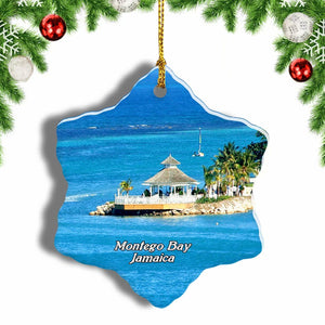 Montego Bay Jamaica Christmas Ornament 3 Inches Snow