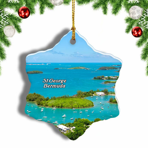 Bermuda St. George UK Christmas Ornament 3 Inches Snow