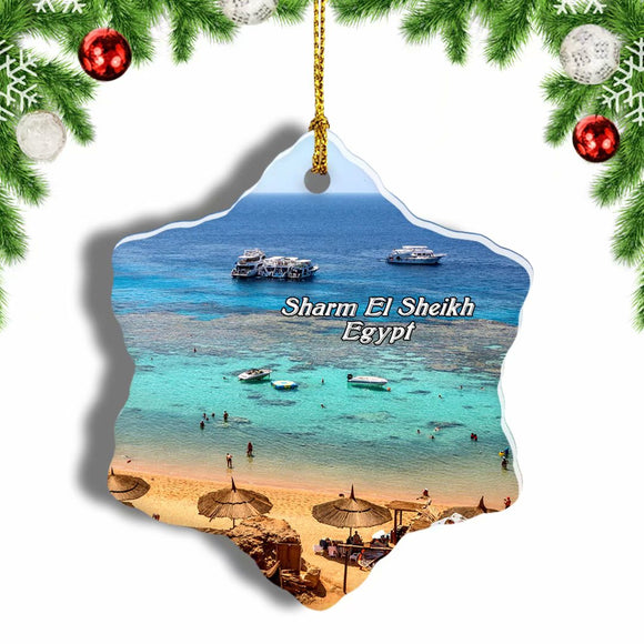 Egypt Sharm El Sheikh Christmas Ornament 3 Inches Snow