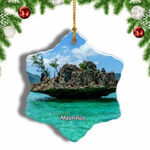 Mauritius Christmas Ornament 3 Inches Snow