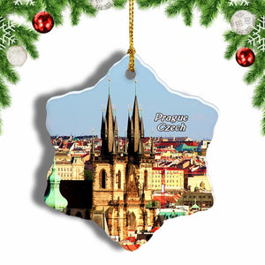 Czech Prague Christmas Ornament 3 Inches Snow