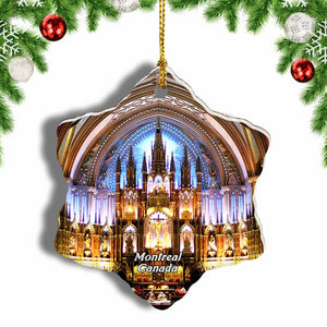 Canada Notre-Dame Basilica Montreal Christmas Ornament 3 Inches Snow