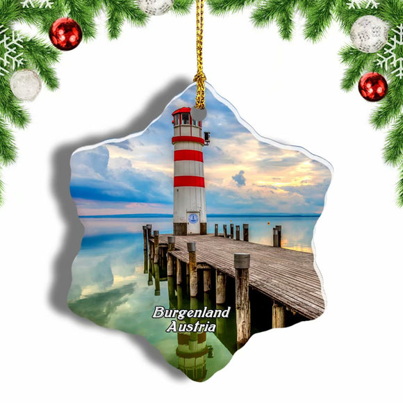 Austria Podersdorf Lake Neusiedl Burgenland Christmas Ornament 3 Inches Snow