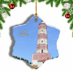 Bulgaria Shabla Lighthouse Christmas Ornament 3 Inches Snow