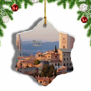 Spain Cathedral Girona Christmas Ornament 3 Inches Snow