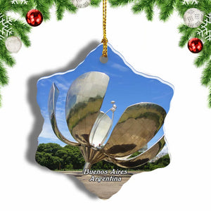 Generic Floralis Buenos Aires Argentina Christmas Ornament 3 Inches Snow