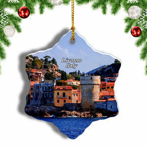 Italy Elba Island Livorno Christmas Ornament 3 Inches Snow