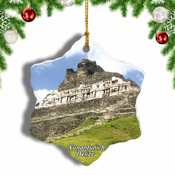 Belize Xunantunich Christmas Ornament 3 Inches Snow