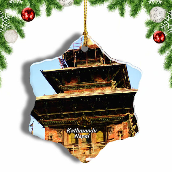 Kot Square Kathmandu Nepal Christmas Ornament 3 Inches Snow