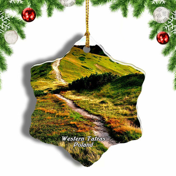 Poland Western Tatras Mountains Christmas Ornament 3 Inches Snow