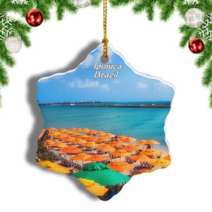 Brazil Ipojuca Muro Alto Beach Christmas Ornament 3 Inches Snow