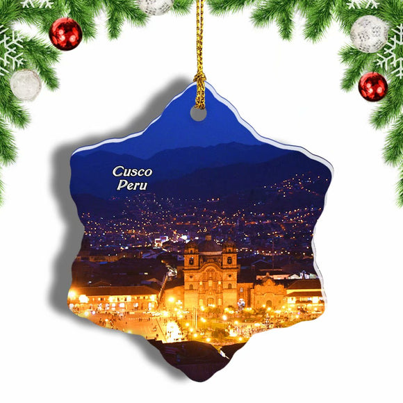 Historical center Cusco Peru Christmas Ornament 3 Inches Snow