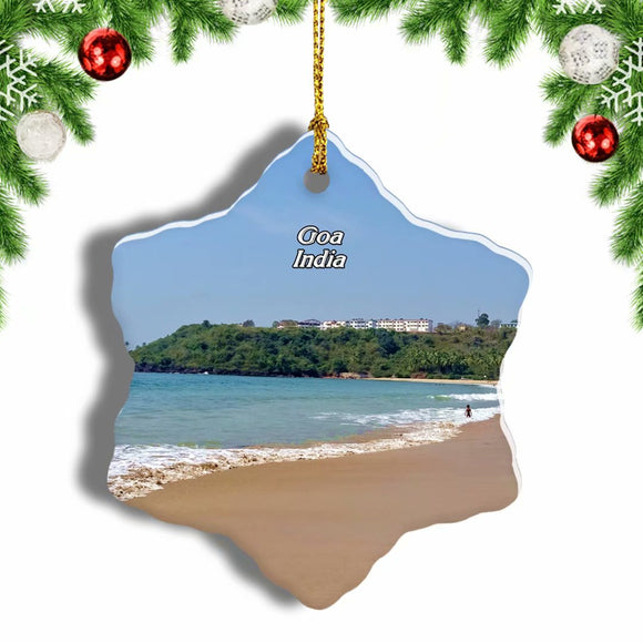 India Beach Anjuna Goa Christmas Ornament 3 Inches Snow