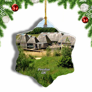 UK England Brockholes Nature Reserve Preston Christmas Ornament 3 Inches Snow