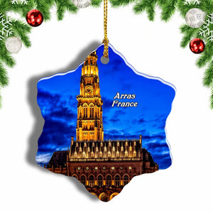 France Grand Place Arras Christmas Ornament 3 Inches Snow