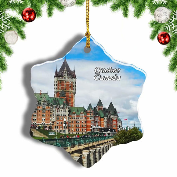 Canada Quebec Perce Rock Christmas Ornament 3 Inches Snow