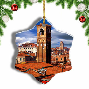 Architecture Venice Italy Christmas Ornament 3 Inches Snow