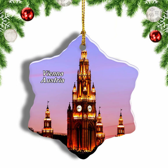 Austria Rathaus Vienna Christmas Ornament 3 Inches Snow