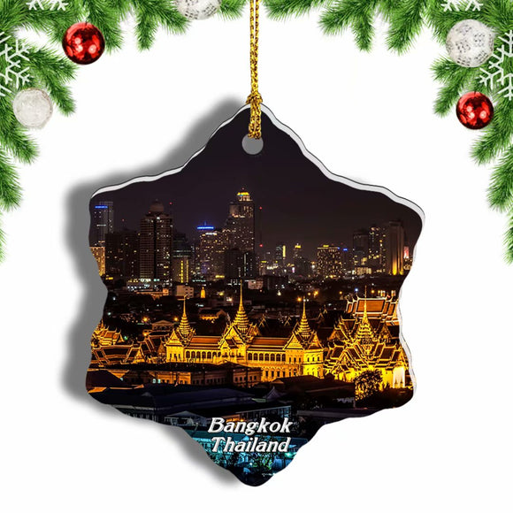 Thailand Grand Palace Bangkok Christmas Ornament 3 Inches Snow