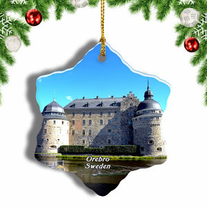 Sweden Orebro Castle Christmas Ornament 3 Inches Snow