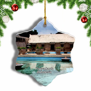 Indonesia Taman Sari Water Castle Yogyakarta Christmas Ornament 3 Inches Snow